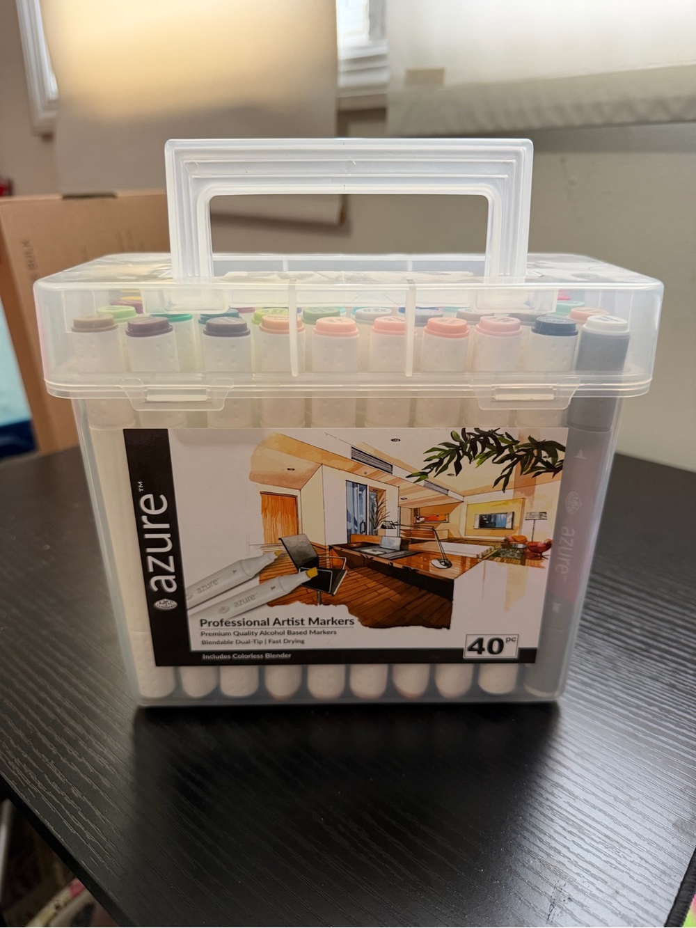 Azure 40-Piece Professional Artist Marker Set - Pastel & Neutral Colors